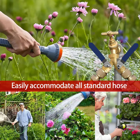Cbumane garden watering setup for drip irrigation and sprinklers