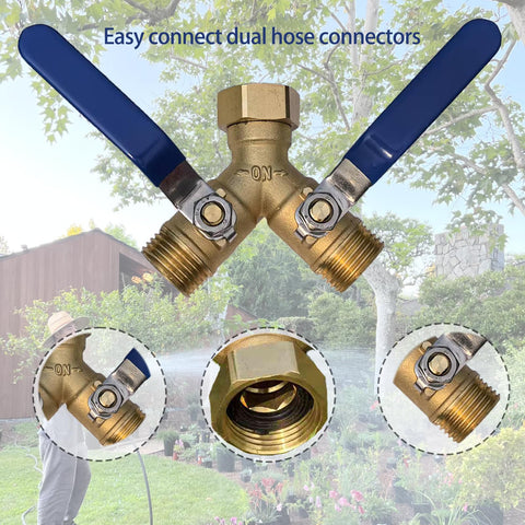 Cbumane Y-valve hose splitter enables separate control of two hoses