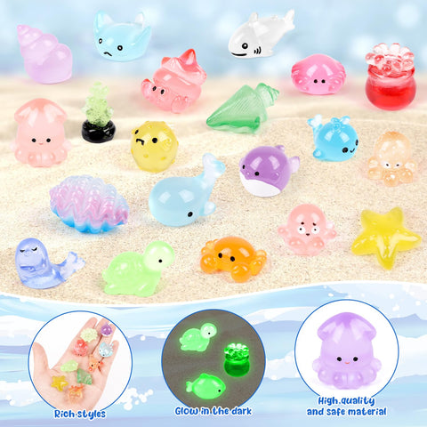 CCINEE luminous ocean octopus figure for fairy gardens with glow-in-the-dark charm