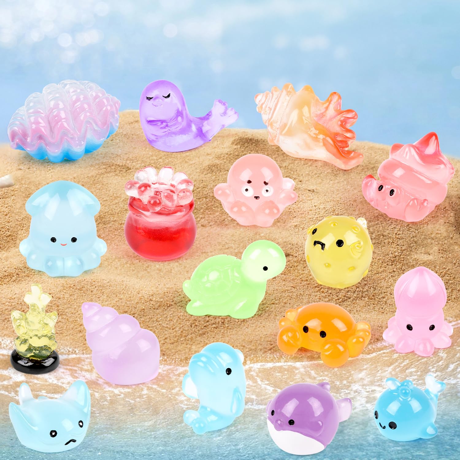 CCINEE luminous ocean starfish figure for slime, crafts, and magical displays
