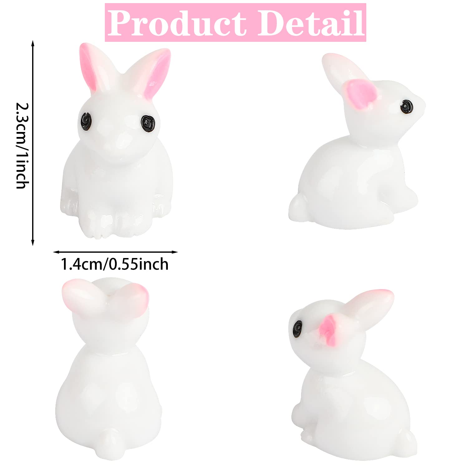 CCINEE mini rabbit ornaments for fairy gardens and terrariums.