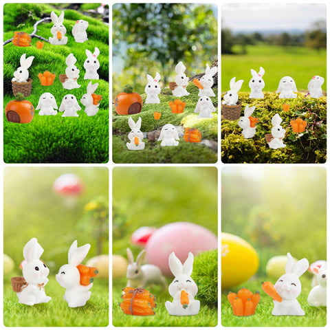 CCINEE tiny bunny figures are ideal for slime crafts and desk decor.