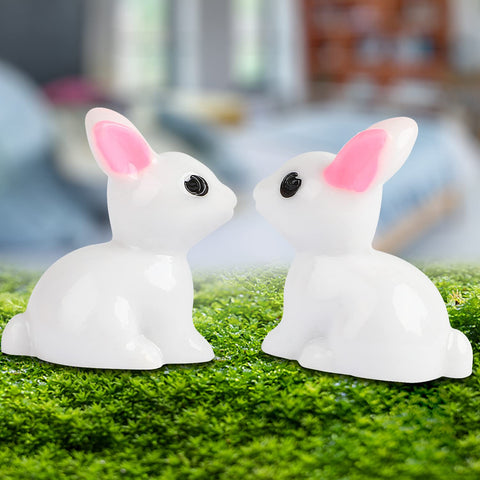 CCINEE resin bunny figurines for aquarium and garden accents.