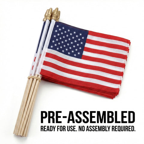C CRYSTAL LEMON 11-inch wooden staff supports uniform flag presentation