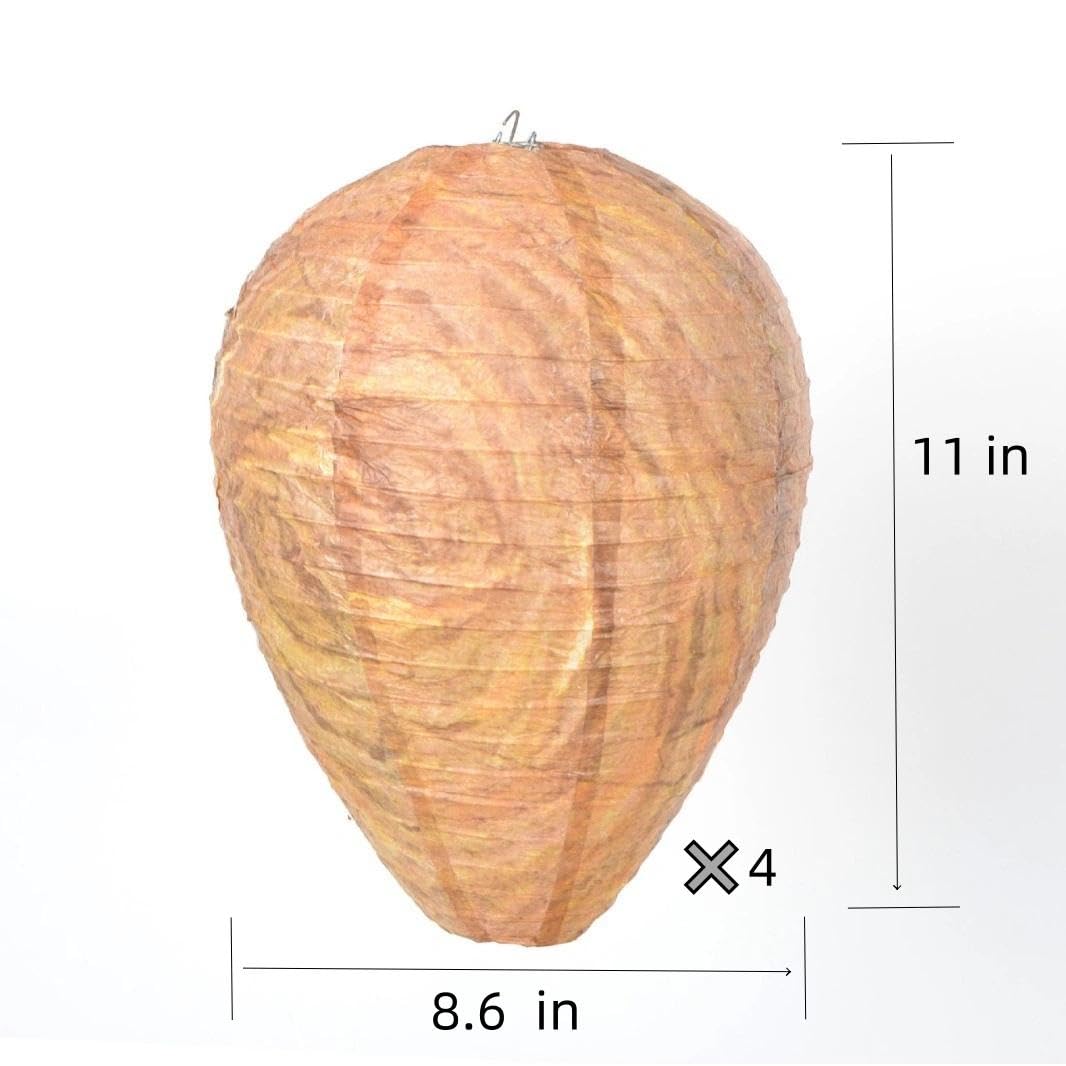 ccsxqy Wasp Nest Decoy four-pack arranged around deck and garden areas for protection
