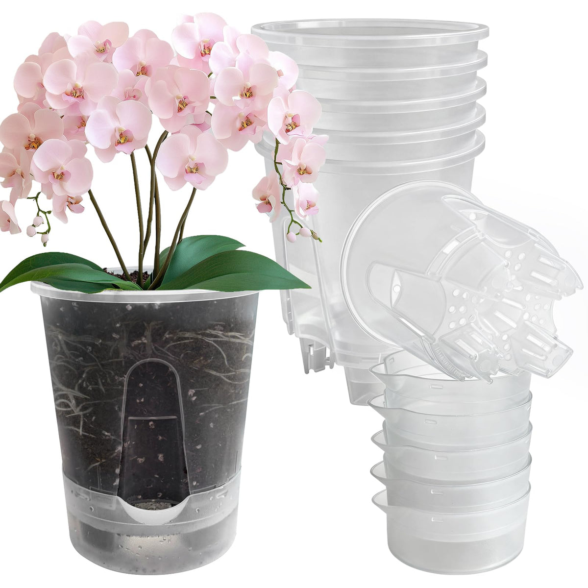 Cdd's Path upgraded 5-pack 6-inch planters with self-watering for indoor or outdoor use