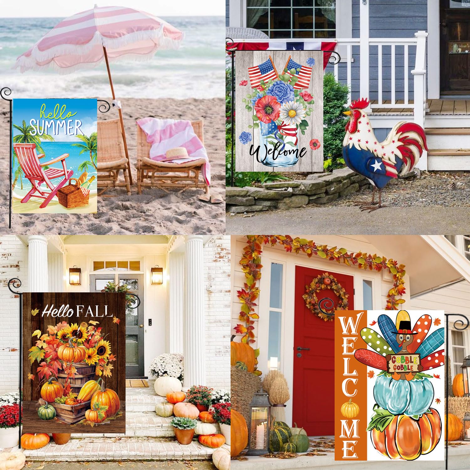 CDLong seasonal designs featuring classic illustrations for yard charm.