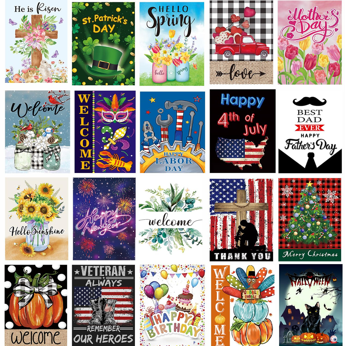 CDLong spring design flag; double-sided yard decor for year-round color.