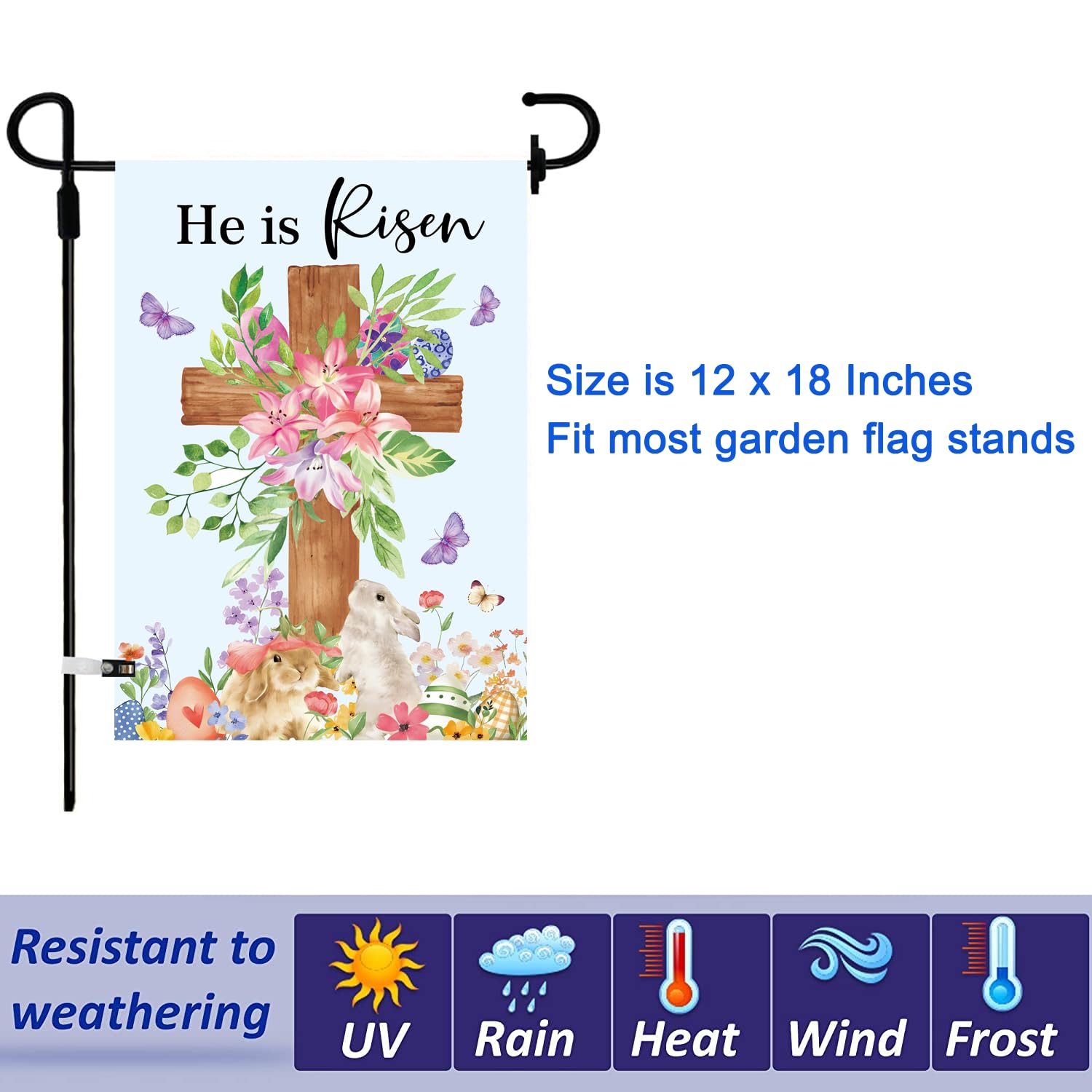 CDLong winter design flag; weather-resistant for snow and wind.