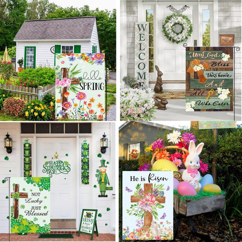 CDLong Thanksgiving and Christmas flags brighten outdoor seasons.