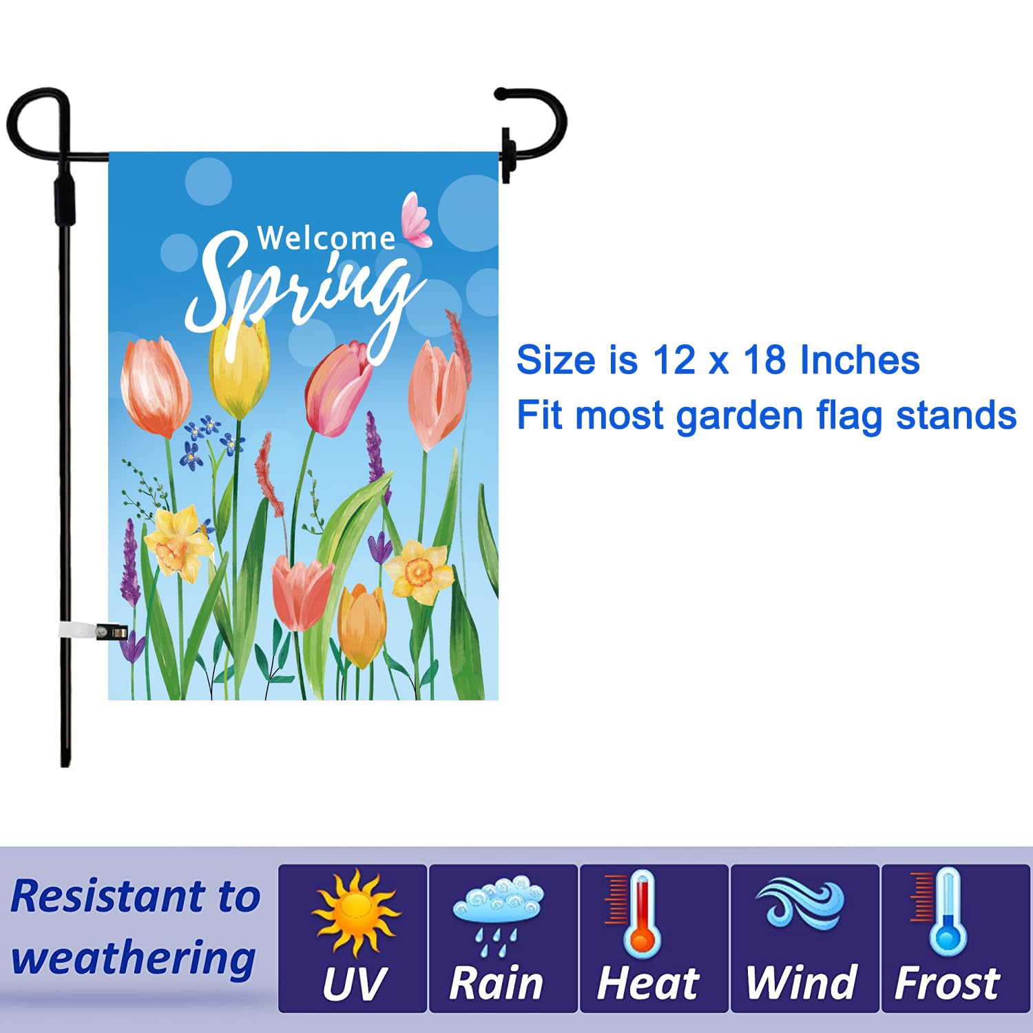 CDLong washable spun polyester flags stay vibrant after outdoor use and washing
