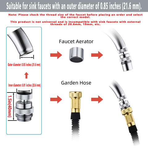 Ceaeso adapter with 3/4 GHT to 55/64 thread for garden hose compatibility