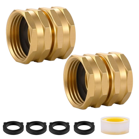 Ceaeso brass garden hose adapter with double female ends for quick connections.