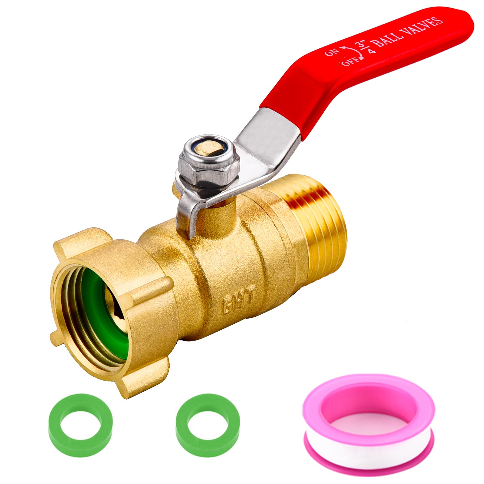 Ceaeso brass garden hose shut-off valve with full-flow design for efficient watering.