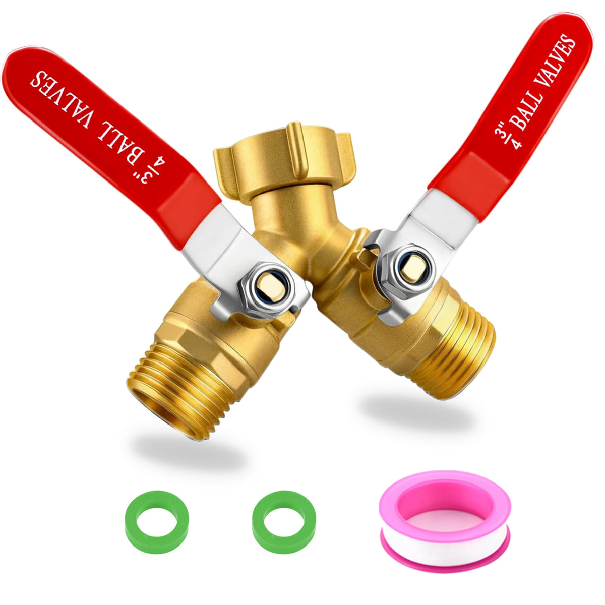 Ceaeso brass hose splitter with full-port design for dual-hose high flow.