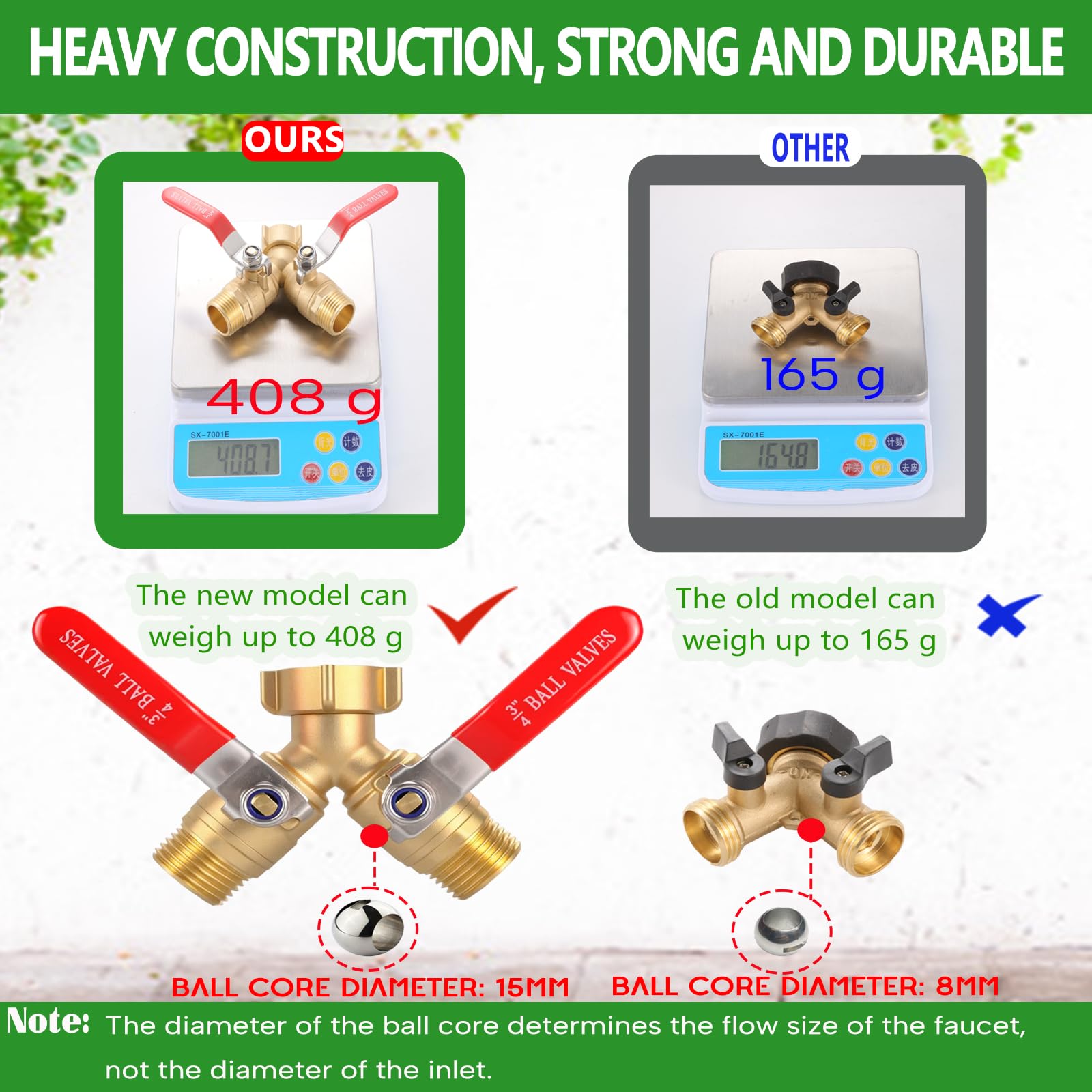 Ceaeso hose splitter with swivel nut connection for quick faucet setup.