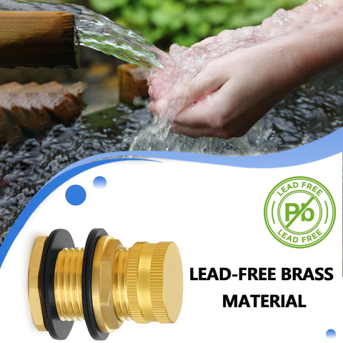 CEAESO brass rain barrel hose adapter for versatile water flow setup