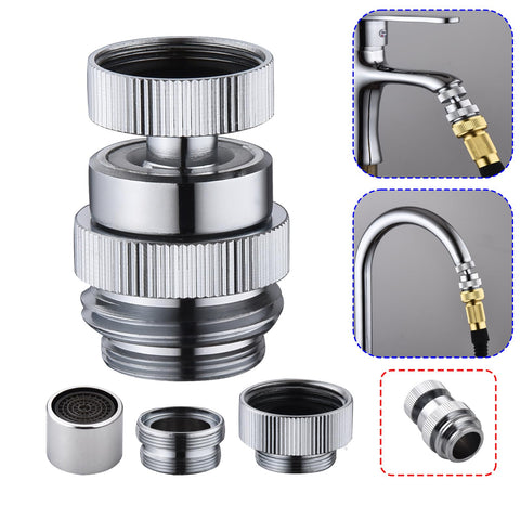 Ceaeso brass sink faucet adapter front view showing sturdy chrome finish for reliable connections