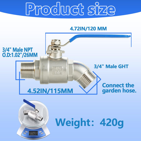 CEAESO heavy-duty outdoor faucet with 3/4in NPT inlet for reliable attachment.