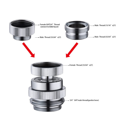 Ceaeso outdoor watering setup using brass faucet adapter for garden hose