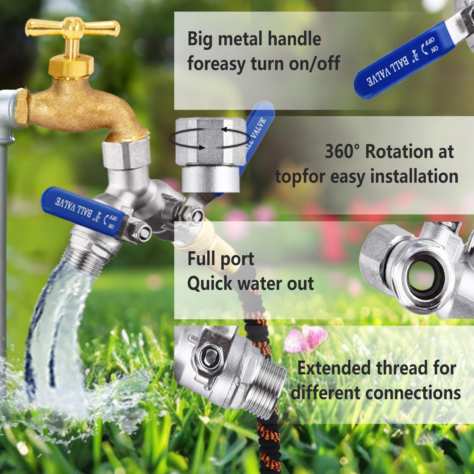 Ceaeso swivel-nut connects to standard 3/4 inch faucets.