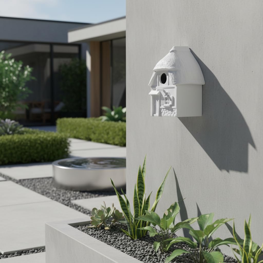 CEDAR ALPHA window-mount bird house enables secure viewing and easy access.