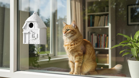 CEDAR ALPHA outdoor nest box with removable panel for easy cleaning.