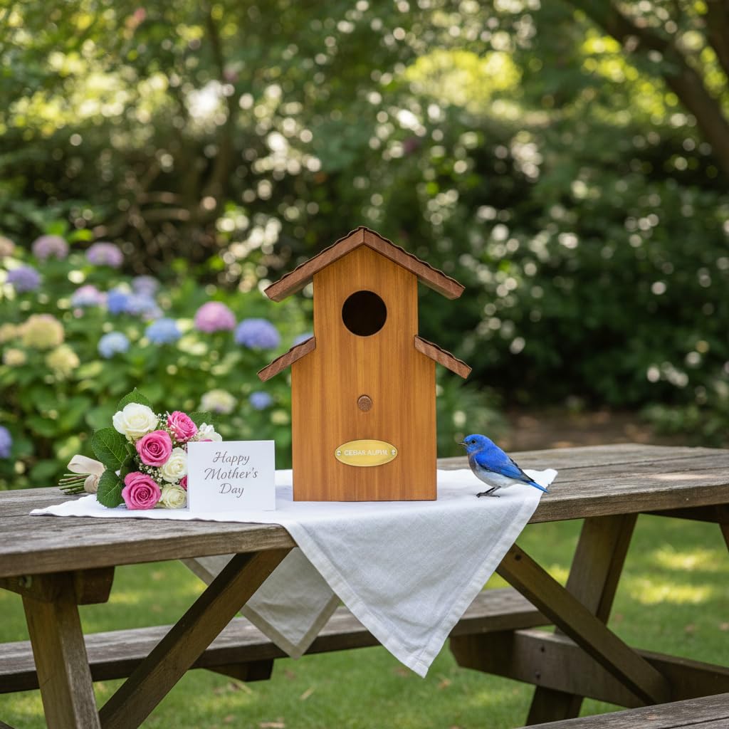 CEDAR ALPHA bluebird house interior highlights airflow and nesting space.