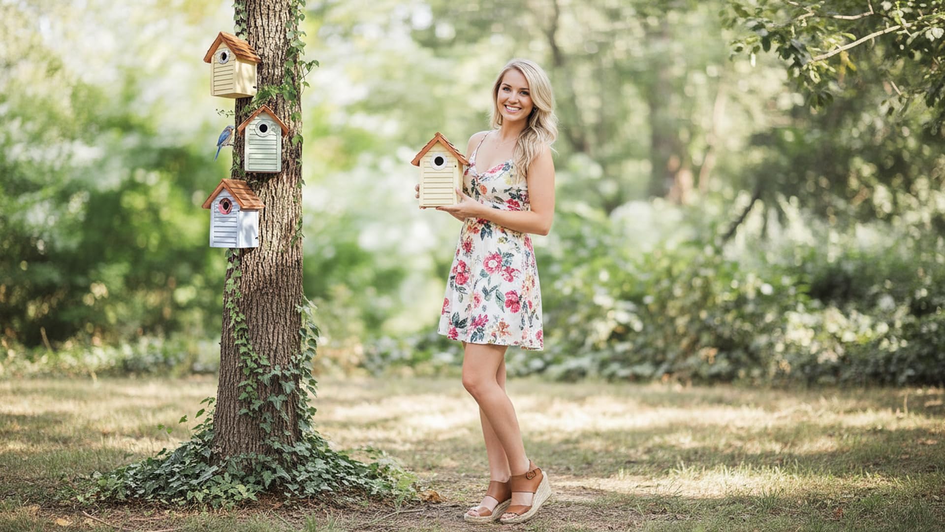 CEDAR ALPHA bluebird house designed for outdoor durability in weather