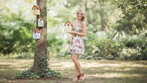 CEDAR ALPHA bluebird house designed for outdoor durability in weather
