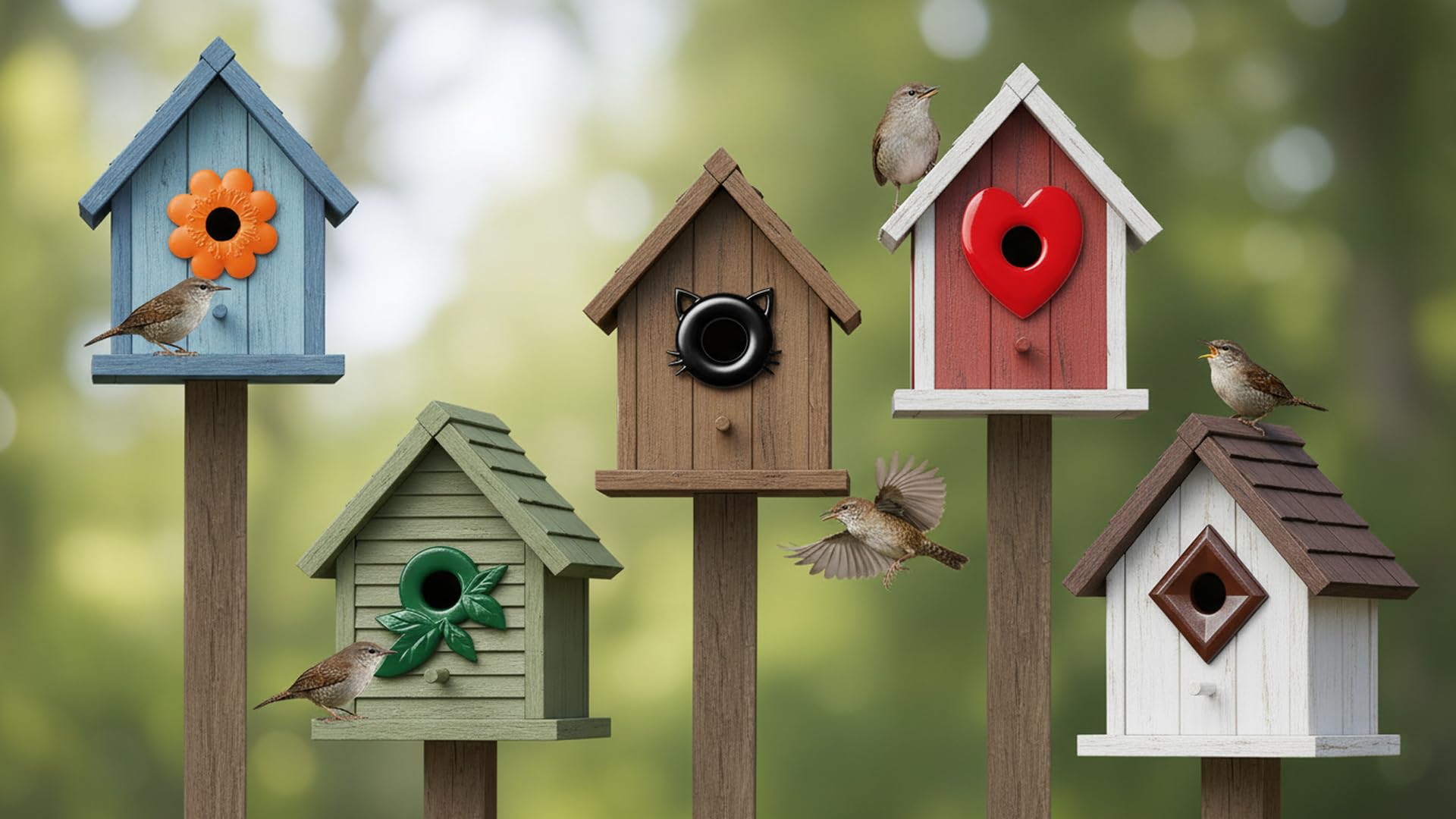 CEDAR ALPHA bluebird house protection with metal entrance guard