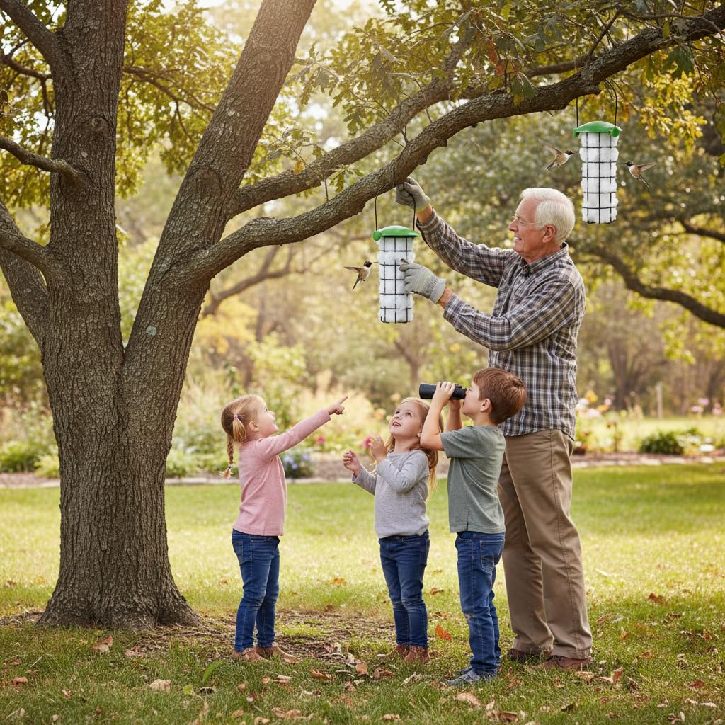 CEDAR ALPHA fatball feeder supports energy for visiting garden birds.
