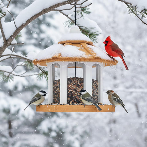 CEDAR ALPHA Gazebo Feeder paintable finish enables backyard customization.