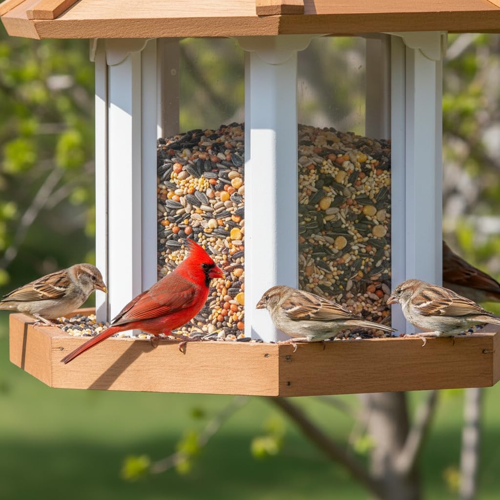 CEDAR ALPHA Gazebo Feeder stainless mesh base highlights long-lasting construction.