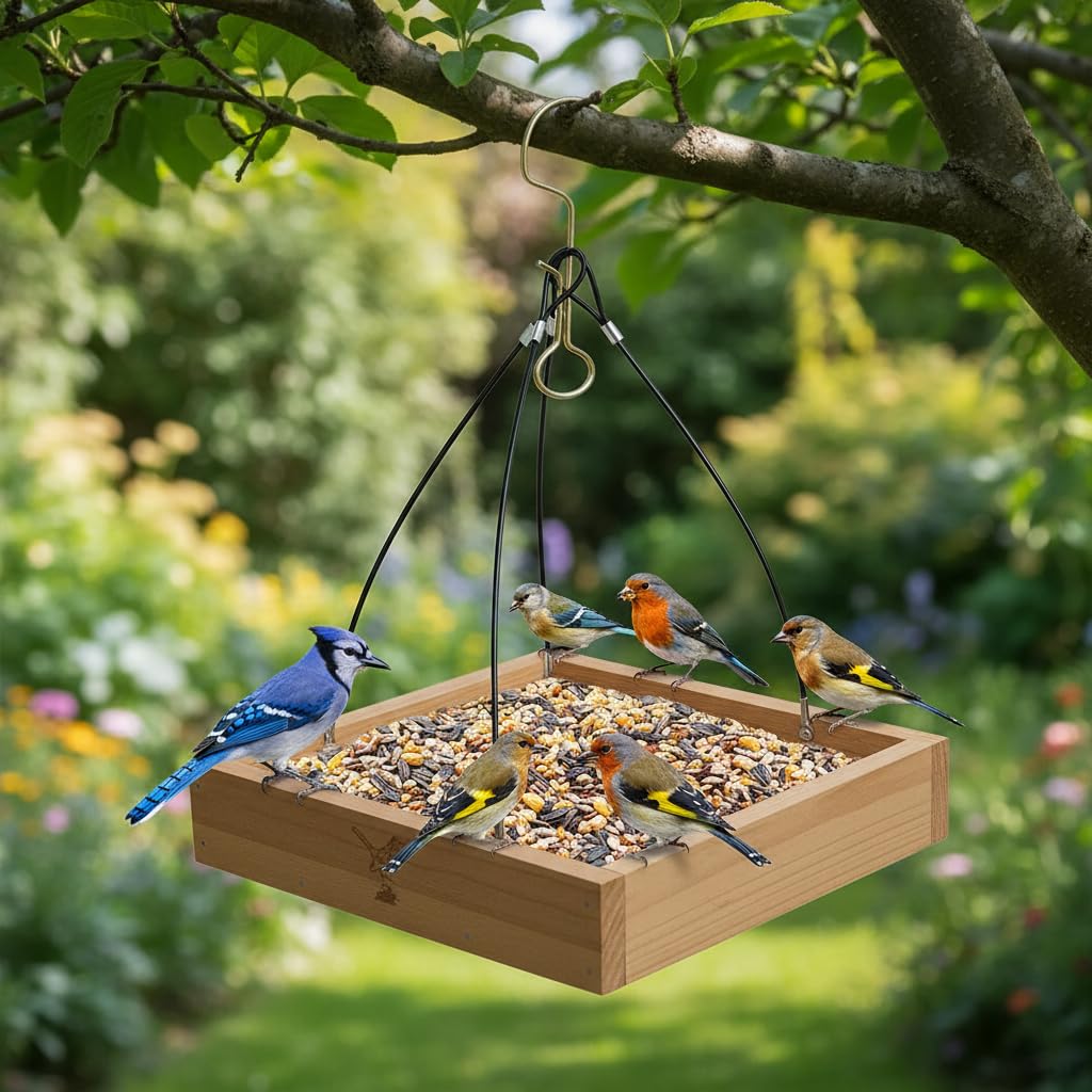 CEDAR ALPHA large-bird friendly tray accommodates bigger species with easy access.