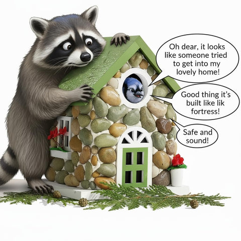 CEDAR ALPHA Masterpiece Bluebird House has an accessible roof for easy cleaning and viewing.