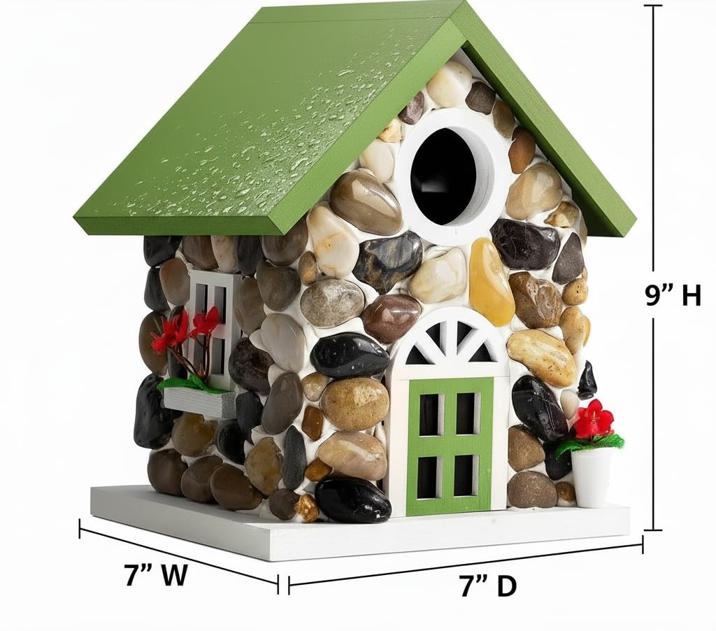 CEDAR ALPHA Masterpiece Bluebird House built from durable solid wood for seasonal use.