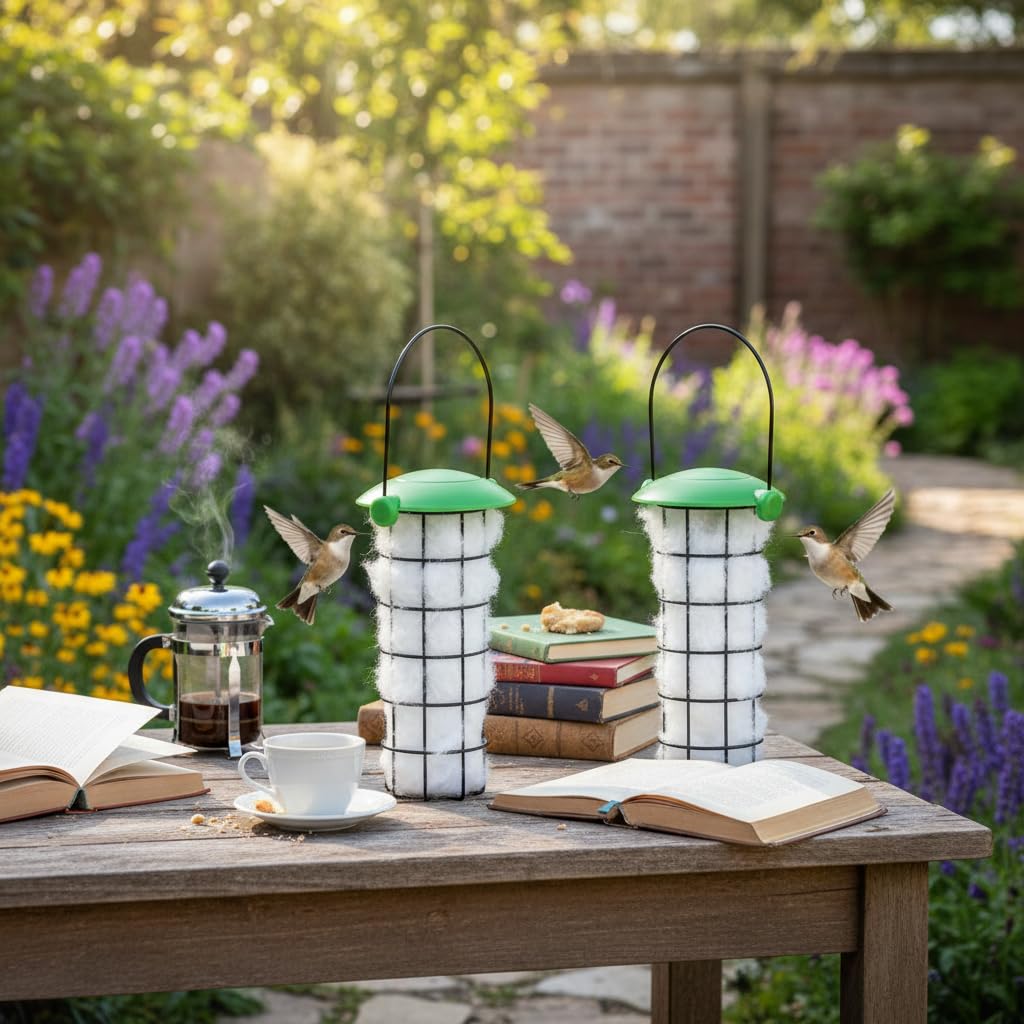 CEDAR ALPHA nesting fiber in metal cage combines durability with natural charm.