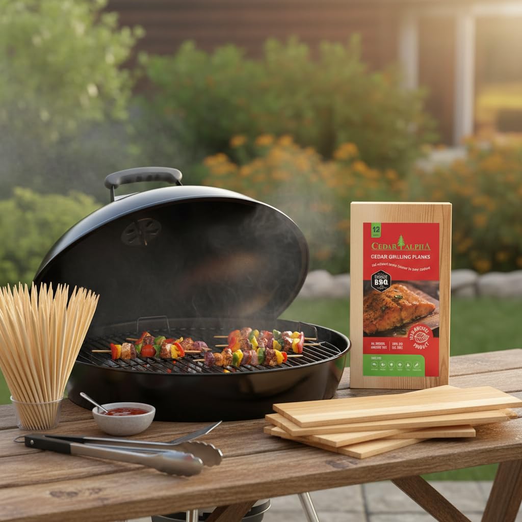 CEDAR ALPHA planks soaking in water for easy prep and even flavor
