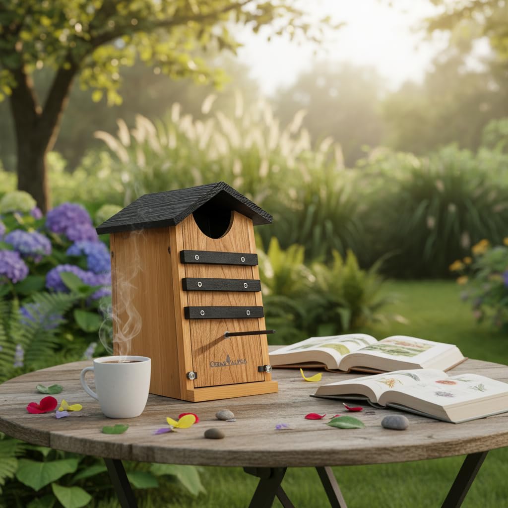 CEDAR ALPHA rustic big birdhouse—classic look with sturdy build.