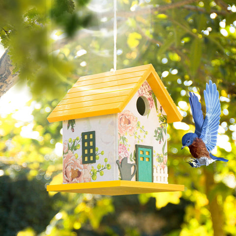 CEDAR ALPHA Spring Melody bluebird house side view highlights compact design