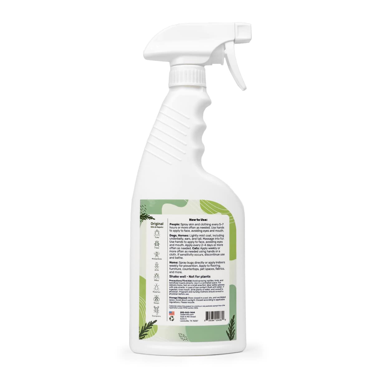 Cedarcide Original Bug Spray mist in action provides fast pest repellent with cedar scent.