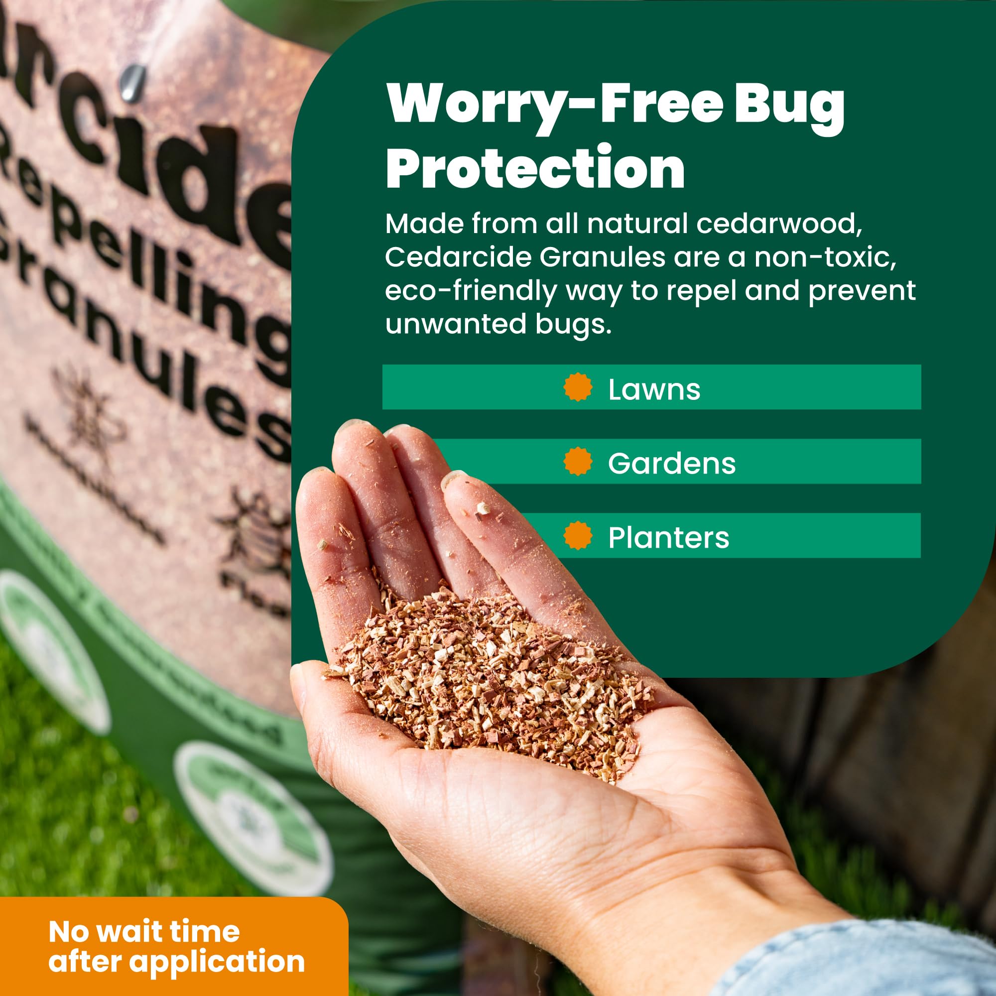 Cedarcide Original Cedar Granules derived from sustainably sourced cedarwood for eco-friendly protection.