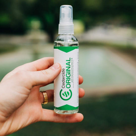 Cedarcide Original eco-friendly packaging emphasizing planet-friendly option.