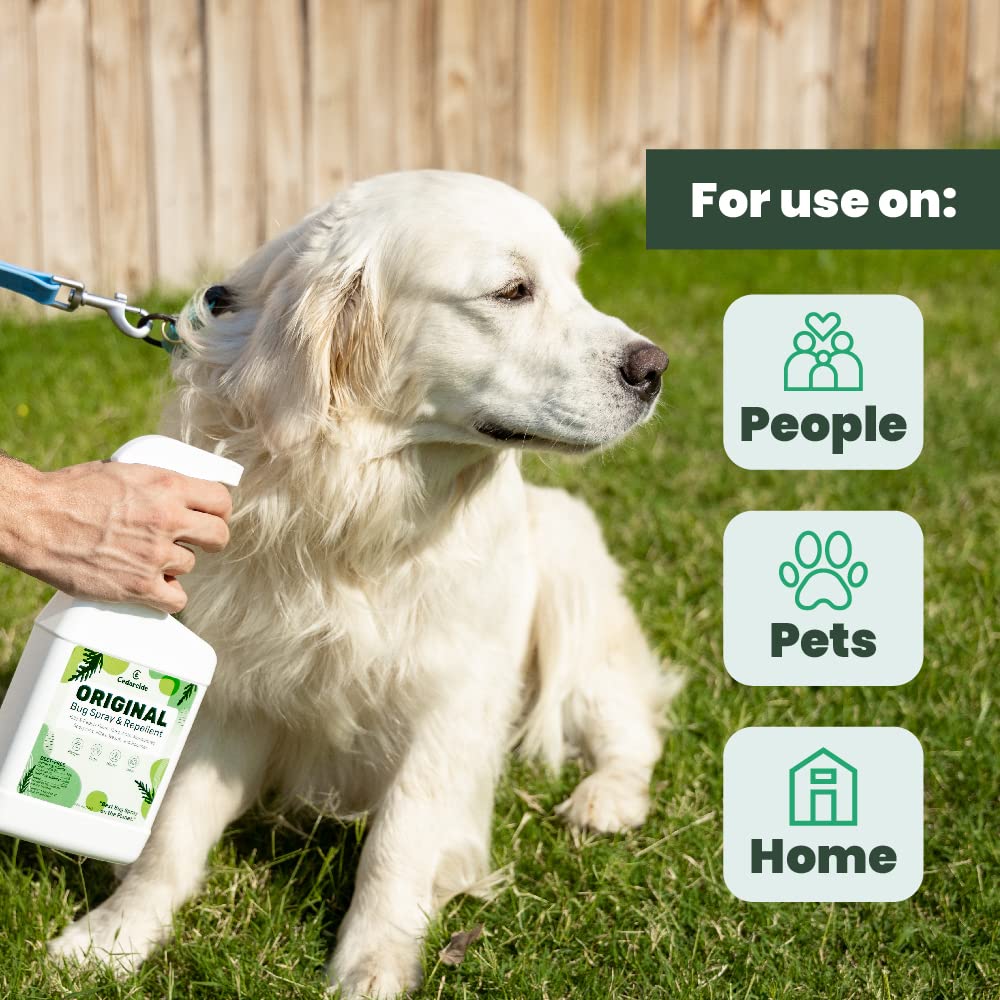 Cedarcide Original spray action showing quick contact pest control and cedar scent deterrence.