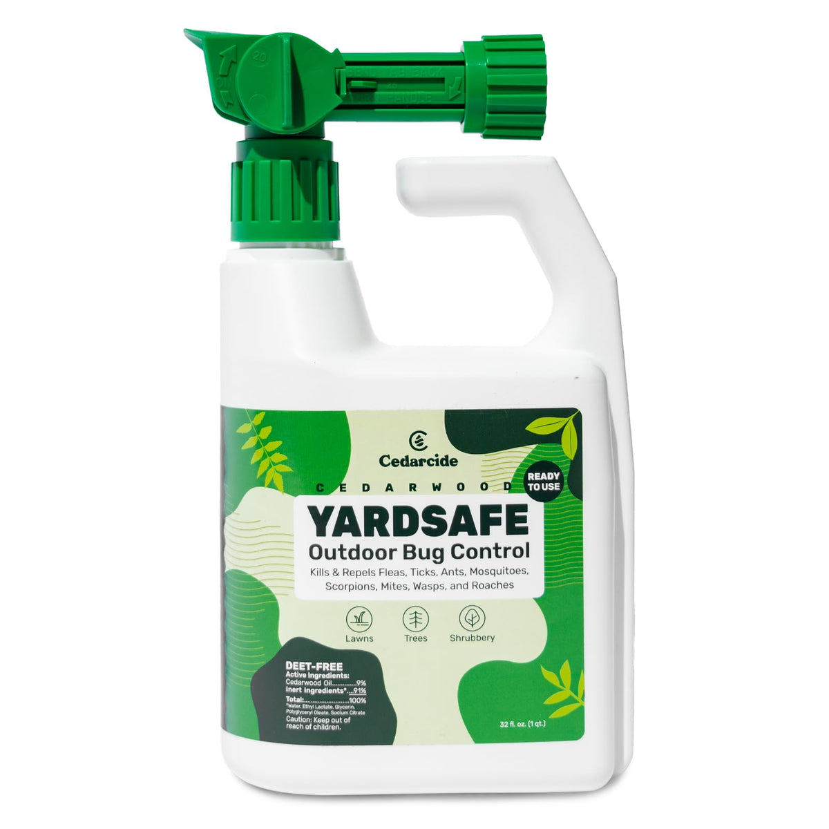Cedarcide YardSafe bottle shown for easy outdoor pest protection.