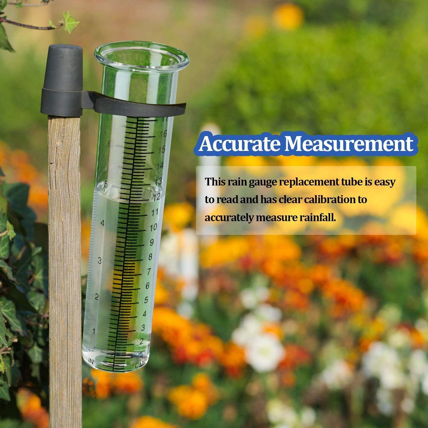 Cedmon rain gauge tube measurement scale for precise rainfall tracking