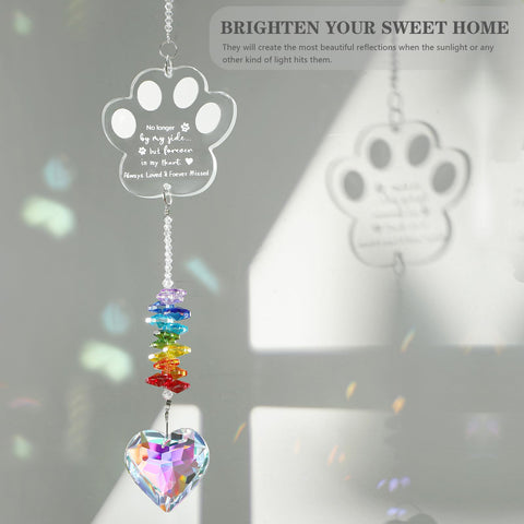Ceegook pet loss gift suncatcher shines through sunlight for comforting memories