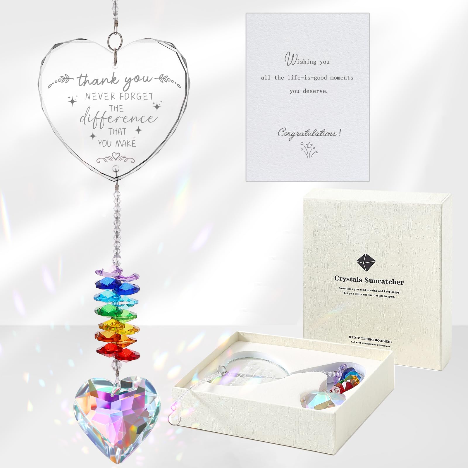 Ceegook crystal suncatcher hanging ornament radiating warm light and appreciation