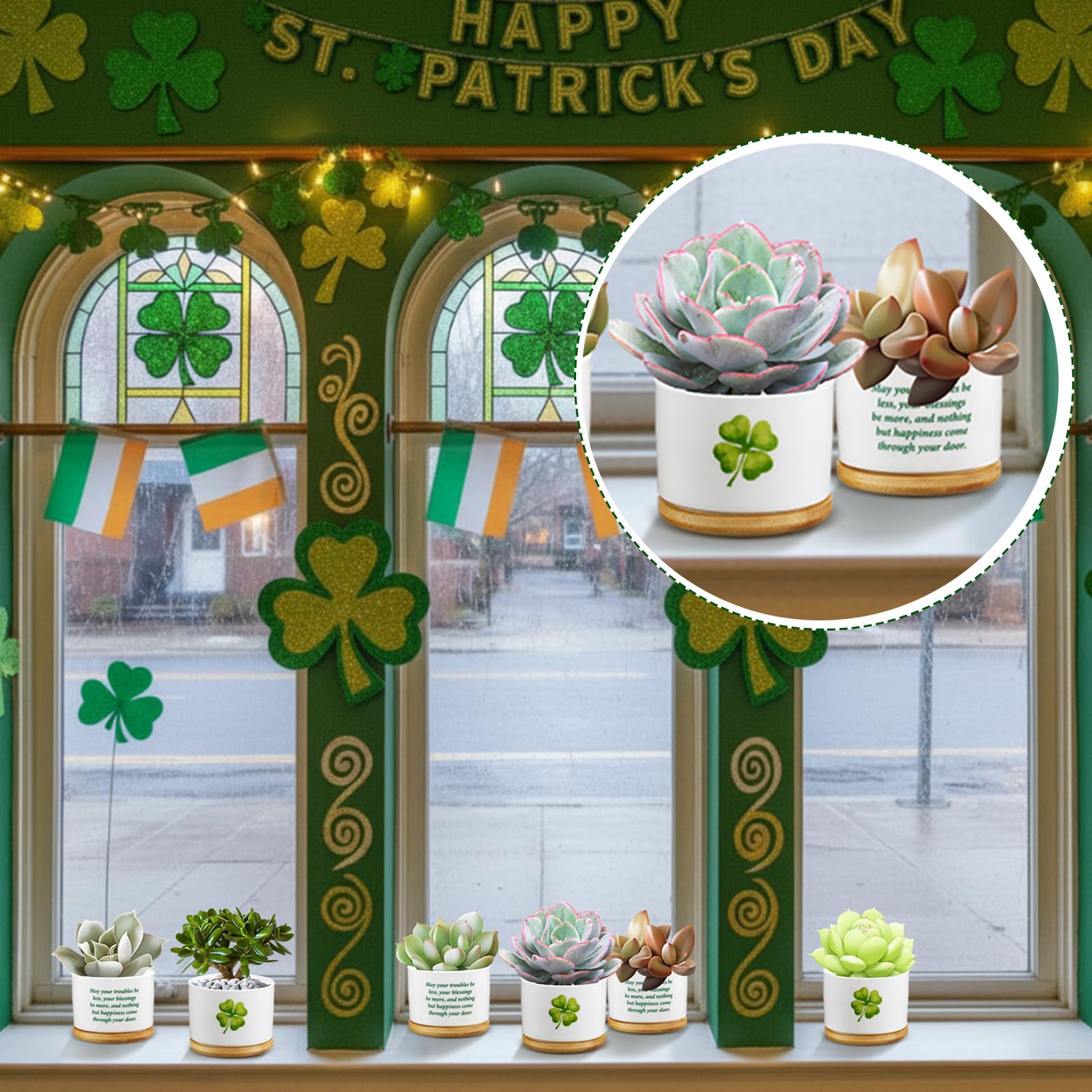 Ceenna gift-ready St Patrick's pots without plants.